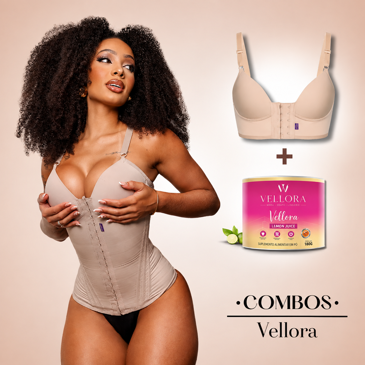 Cinta com Bojo e Sutiã Destruidor de Gordura + Vellora
