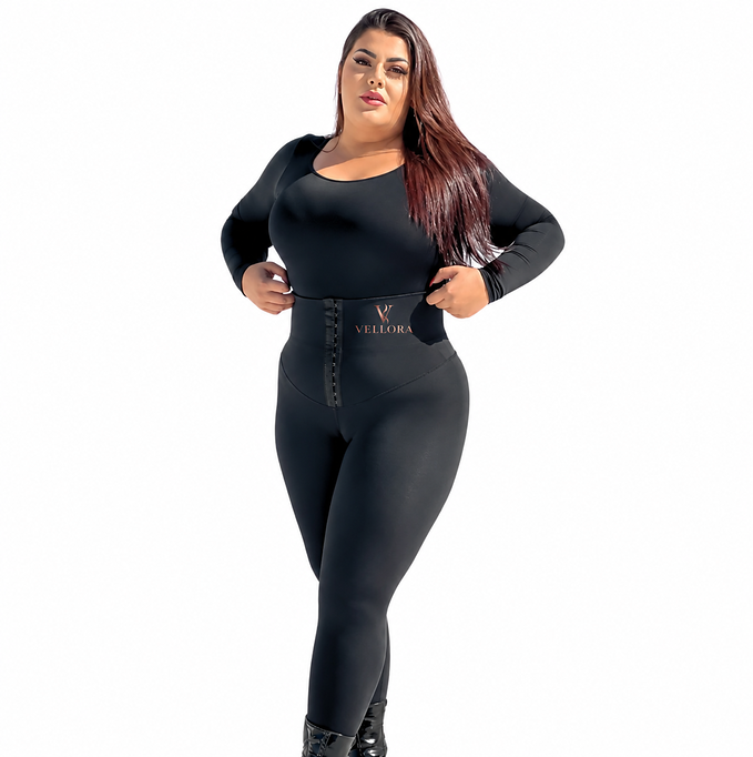Legging Modeladora com Fechos Plus Size