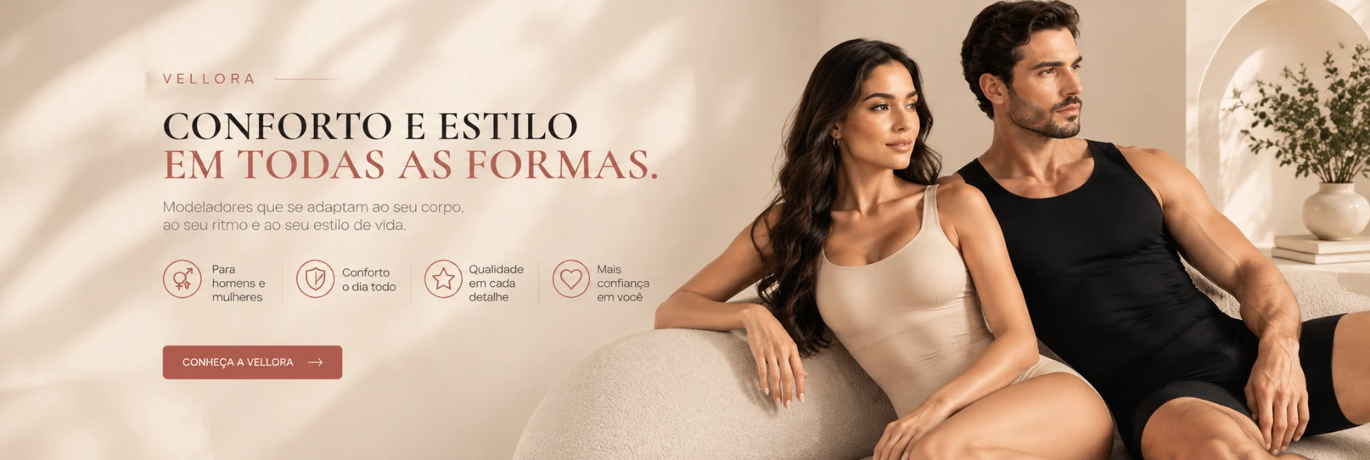 Conforto e estilo em todas as formas — modeladores VELLORA para homens e mulheres